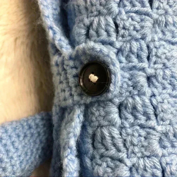Knit Bear Baby Blanket  Blue - Picture 6 of 16